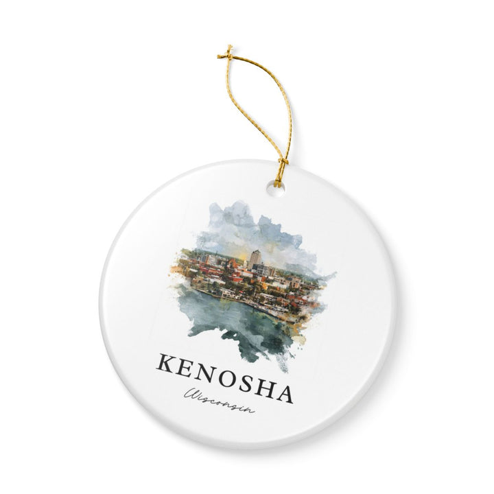 Kenosha Wisconsin Ornament: Unique Kenosha Souvenir, Kenosha Wisconsin Xmas Decor, and Authentic Kenosha Gift