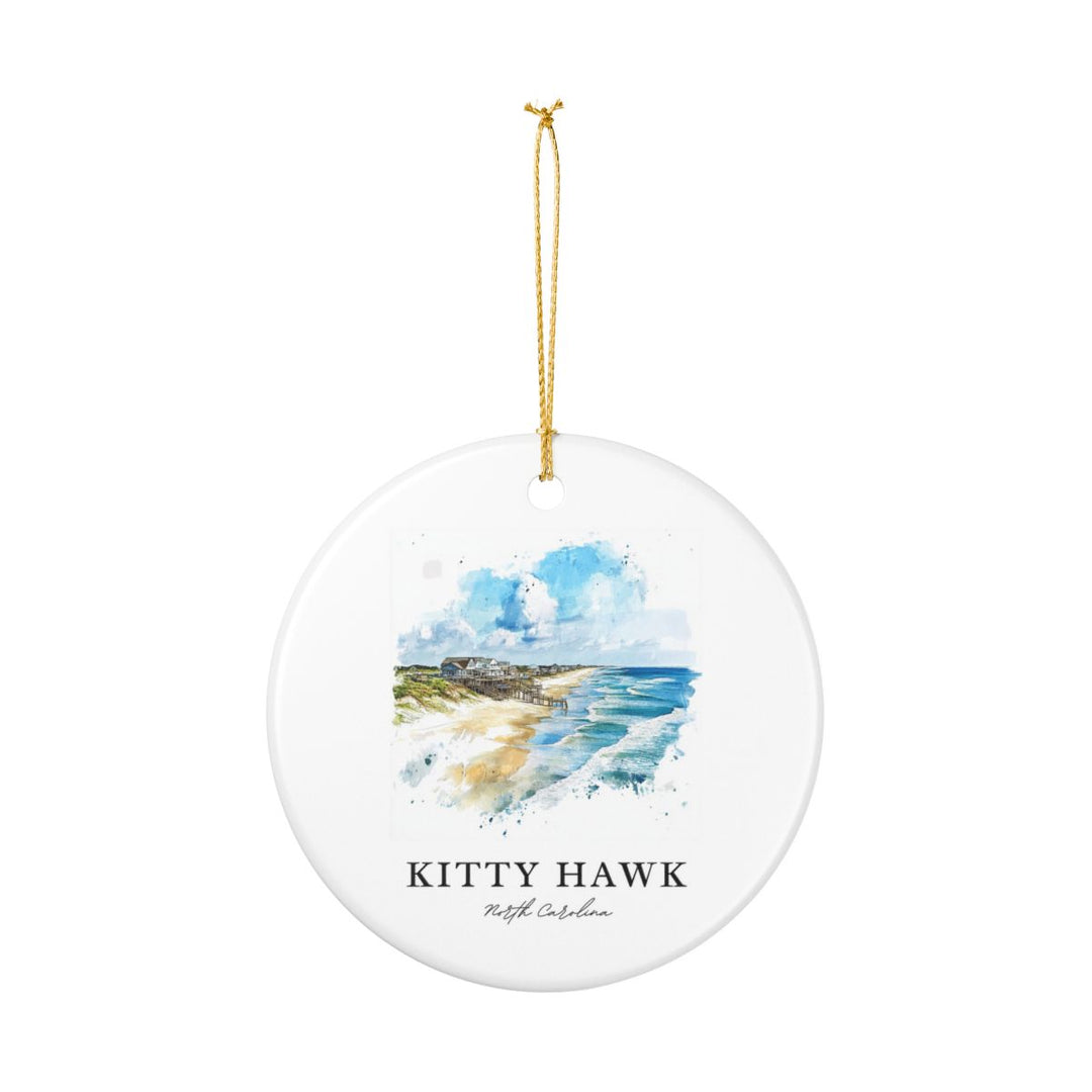 Kitty Hawk North Carolina USA Ornament: Unique Kitty Hawk Souvenir, Kitty Hawk North Carolina Xmas Decor, and Authentic Kitty Hawk Gift