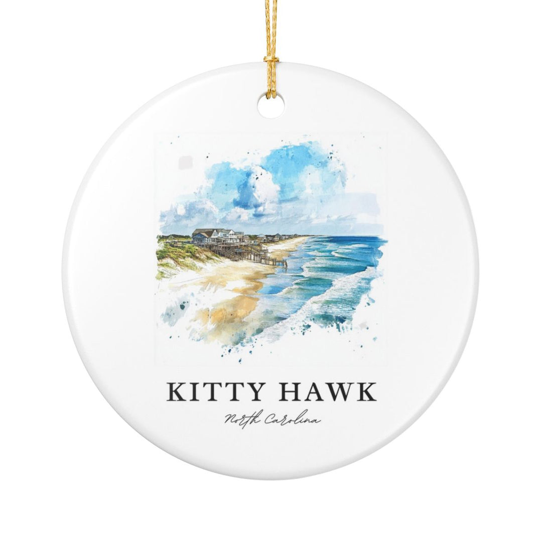 Kitty Hawk North Carolina USA Ornament: Unique Kitty Hawk Souvenir, Kitty Hawk North Carolina Xmas Decor, and Authentic Kitty Hawk Gift