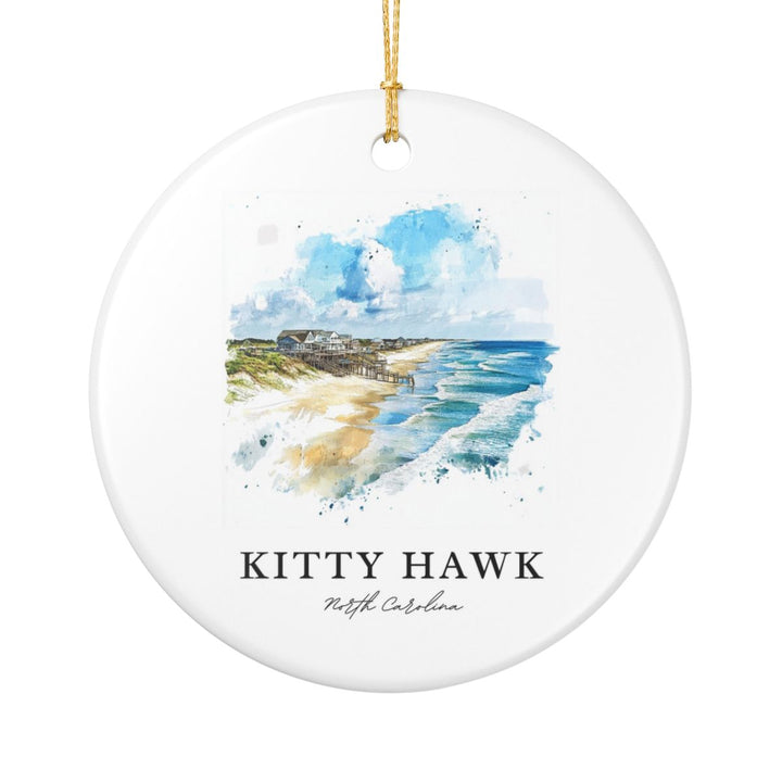 Kitty Hawk North Carolina USA Ornament: Unique Kitty Hawk Souvenir, Kitty Hawk North Carolina Xmas Decor, and Authentic Kitty Hawk Gift