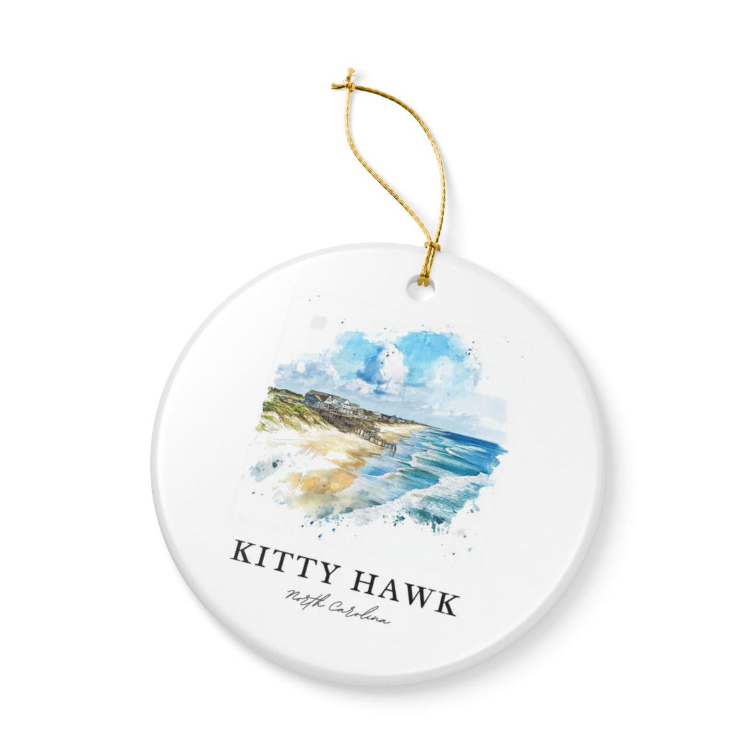 Kitty Hawk North Carolina USA Ornament: Unique Kitty Hawk Souvenir, Kitty Hawk North Carolina Xmas Decor, and Authentic Kitty Hawk Gift