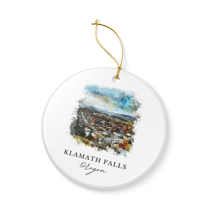 Klamath Falls Oregon USA Ornament: Unique Klamath Falls Souvenir, Klamath Falls Oregon Xmas Decor, and Authentic Klamath Falls Gift