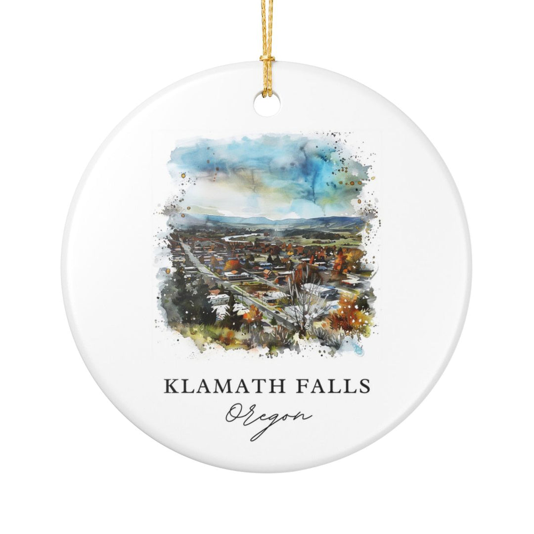 Klamath Falls Oregon USA Ornament: Unique Klamath Falls Souvenir, Klamath Falls Oregon Xmas Decor, and Authentic Klamath Falls Gift