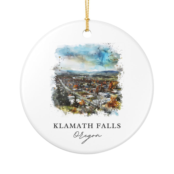 Klamath Falls Oregon USA Ornament: Unique Klamath Falls Souvenir, Klamath Falls Oregon Xmas Decor, and Authentic Klamath Falls Gift