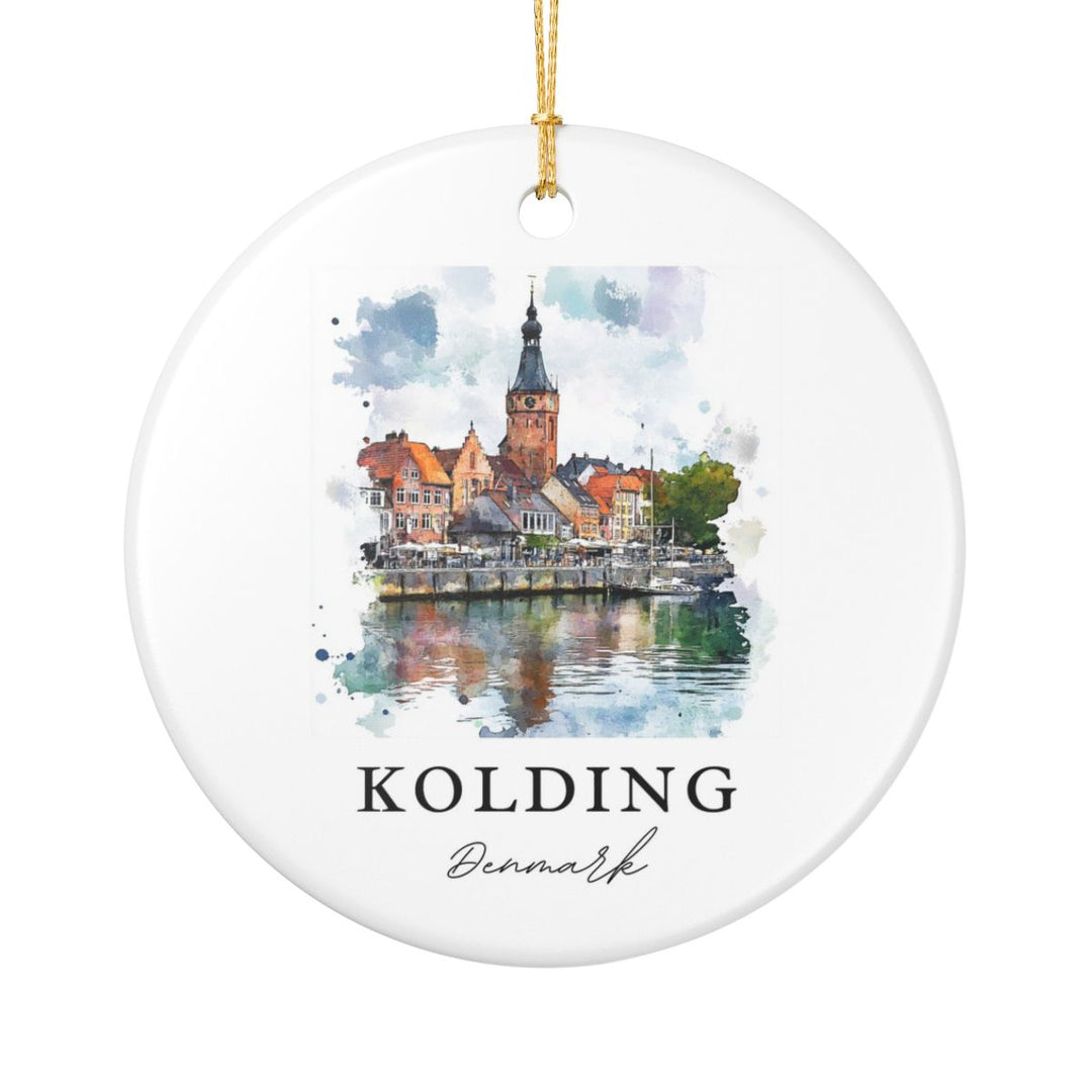 Kolding Denmark Ornament: Unique Kolding Souvenir, Kolding Denmark Xmas Decor, and Authentic Kolding Gift