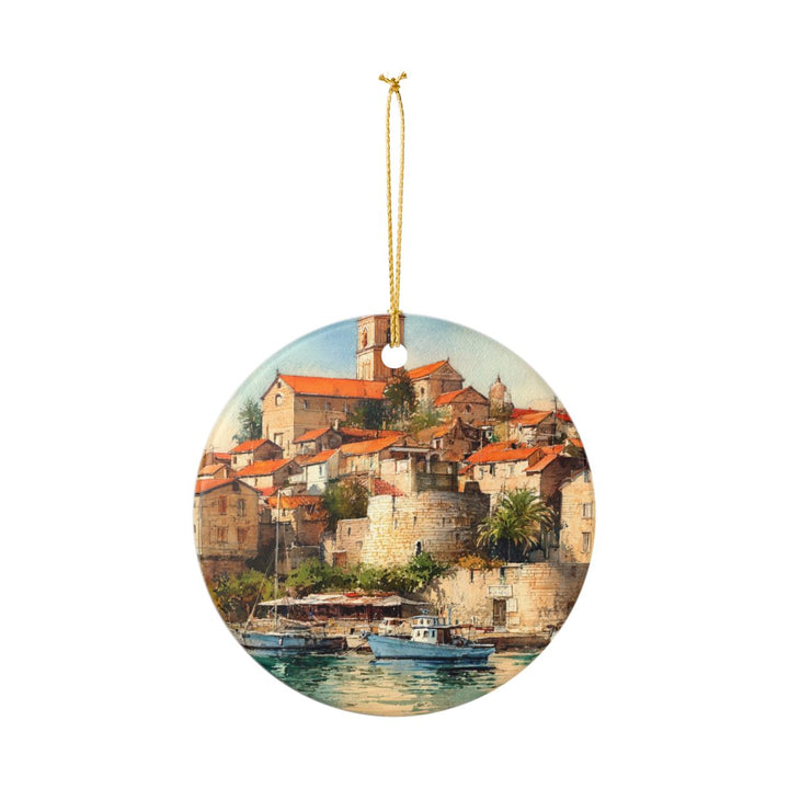 Korcula Croatia Ornament: Unique Korcula Souvenir, Korcula Croatia Xmas Decor, and Authentic Korcula Gift