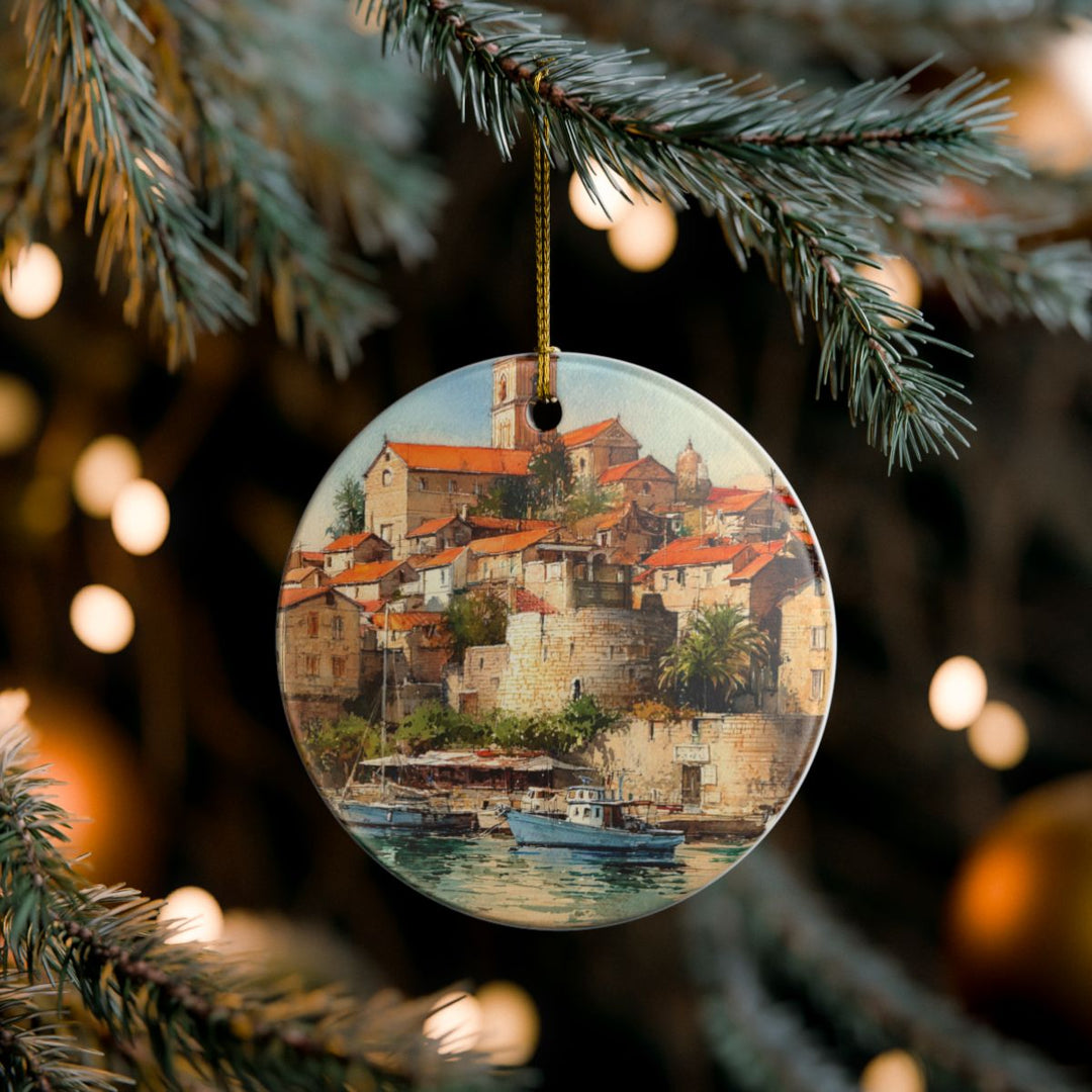 Korcula Croatia Ornament: Unique Korcula Souvenir, Korcula Croatia Xmas Decor, and Authentic Korcula Gift