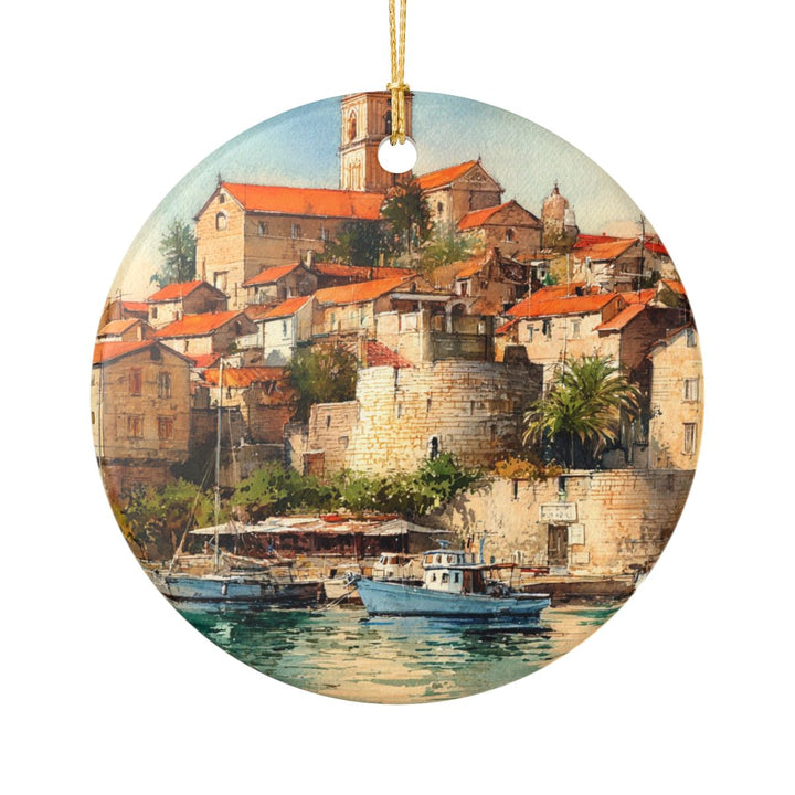 Korcula Croatia Ornament: Unique Korcula Souvenir, Korcula Croatia Xmas Decor, and Authentic Korcula Gift