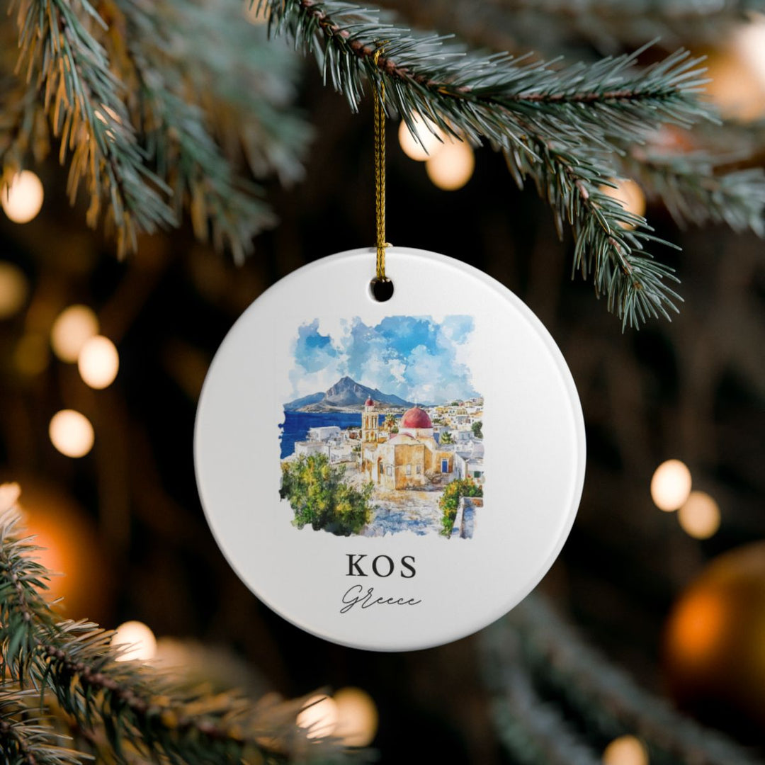Kos Greece Ornament: Unique Kos Greece Souvenir, Kos Greece Xmas Decor, and Authentic Kos Greece Gift