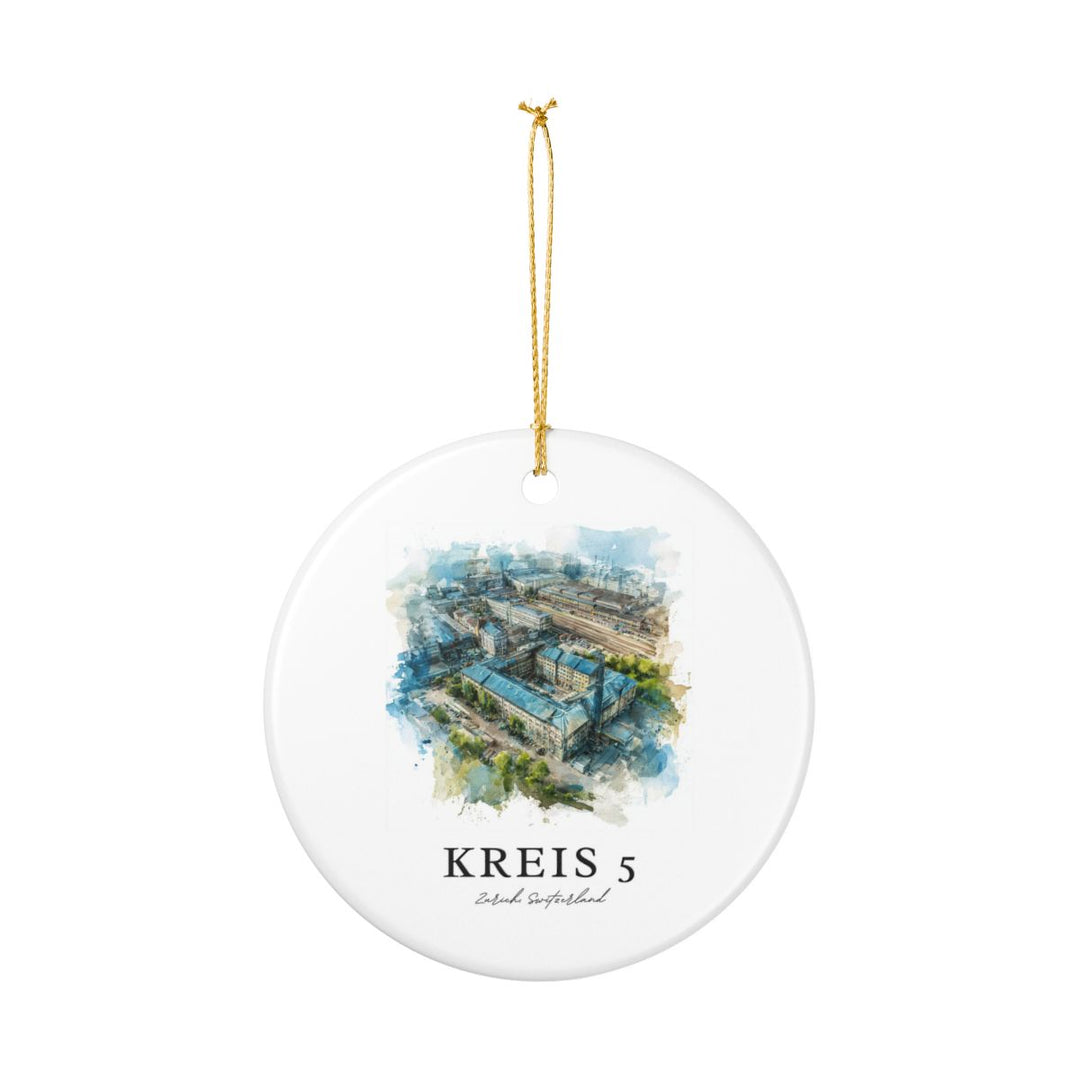 Kreis 5 Zurich Switzerland Ornament: Unique Kreis 5 Zurich Souvenir, Kreis 5 Zurich Switzerland Xmas Decor, and Authentic Kreis 5 Zurich Gift