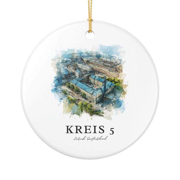 Kreis 5 Zurich Switzerland Ornament: Unique Kreis 5 Zurich Souvenir, Kreis 5 Zurich Switzerland Xmas Decor, and Authentic Kreis 5 Zurich Gift