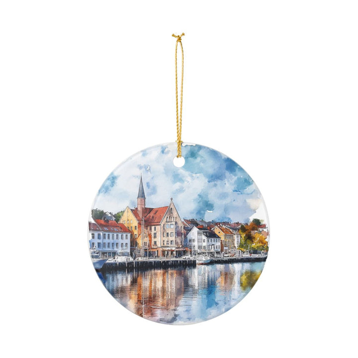 Kristiansand Norway Ornament: Unique Kristiansand Souvenir, Kristiansand Norway Xmas Decor, and Authentic Kristiansand Gift
