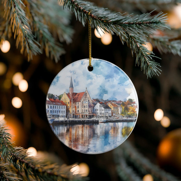 Kristiansand Norway Ornament: Unique Kristiansand Souvenir, Kristiansand Norway Xmas Decor, and Authentic Kristiansand Gift