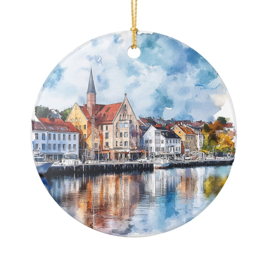 Kristiansand Norway Ornament: Unique Kristiansand Souvenir, Kristiansand Norway Xmas Decor, and Authentic Kristiansand Gift