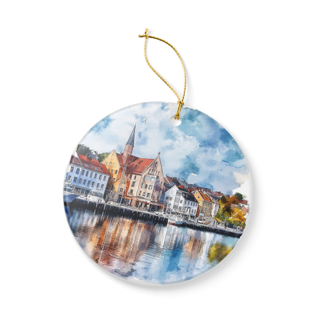 Kristiansand Norway Ornament: Unique Kristiansand Souvenir, Kristiansand Norway Xmas Decor, and Authentic Kristiansand Gift