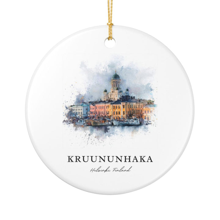Kruununhaka Finland Ornament: Unique Kruununhaka Souvenir, Kruununhaka Finland Xmas Decor, and Authentic Kruununhaka Gift