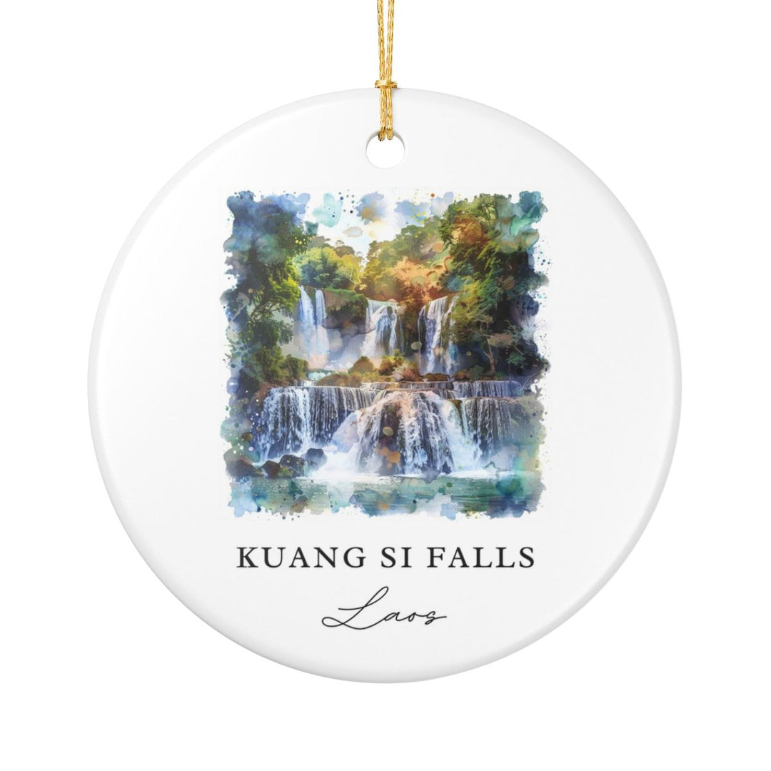 Kuang Si Falls Laos Ornament: Unique Kuang Si Falls Laos Souvenir, Kuang Si Falls Laos Xmas Decor, and Authentic Kuang Si Falls Laos Gift