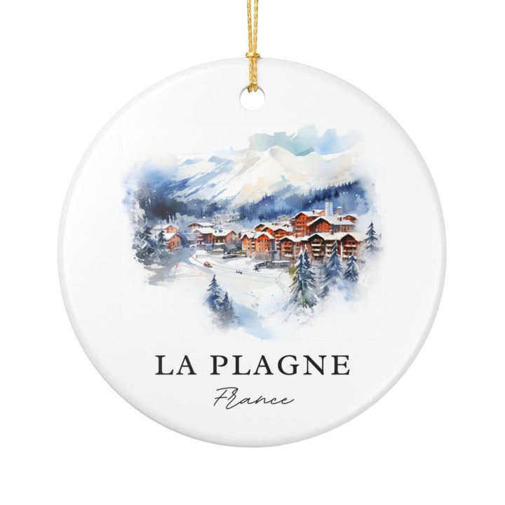 La Plagne France Ornament: Unique La Plagne Souvenir, La Plagne France Xmas Decor, and Authentic La Plagne Gift