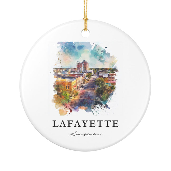 Lafayette Louisiana Ornament: Unique Lafayette Souvenir, Lafayette Louisiana Xmas Decor, and Authentic Lafayette Gift