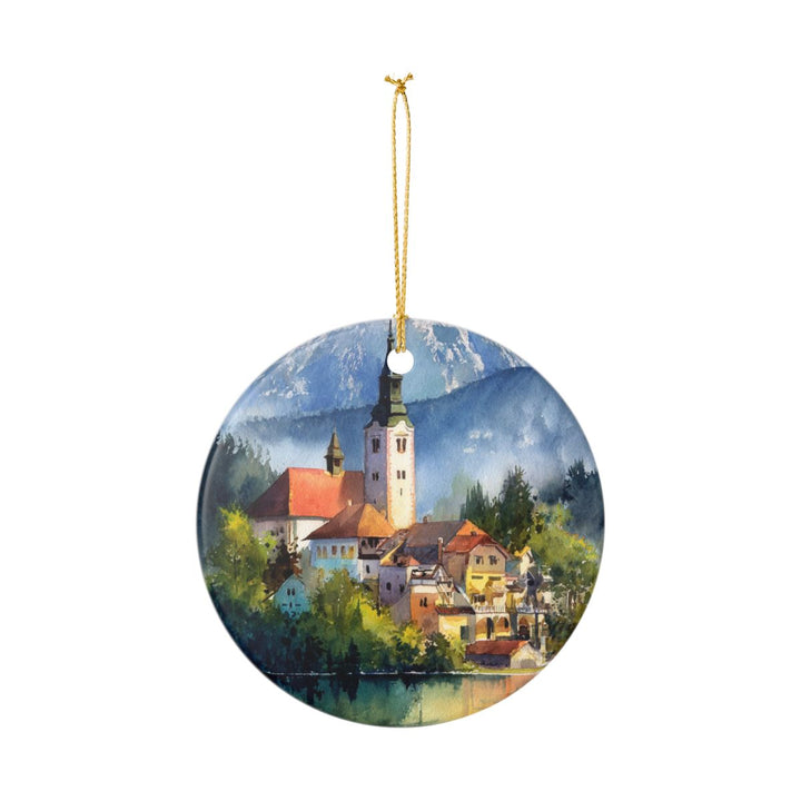 Lake Bled Slovenia Ornament: Unique Lake Bled Souvenir, Lake Bled Slovenia Xmas Decor, and Authentic Lake Bled Gift