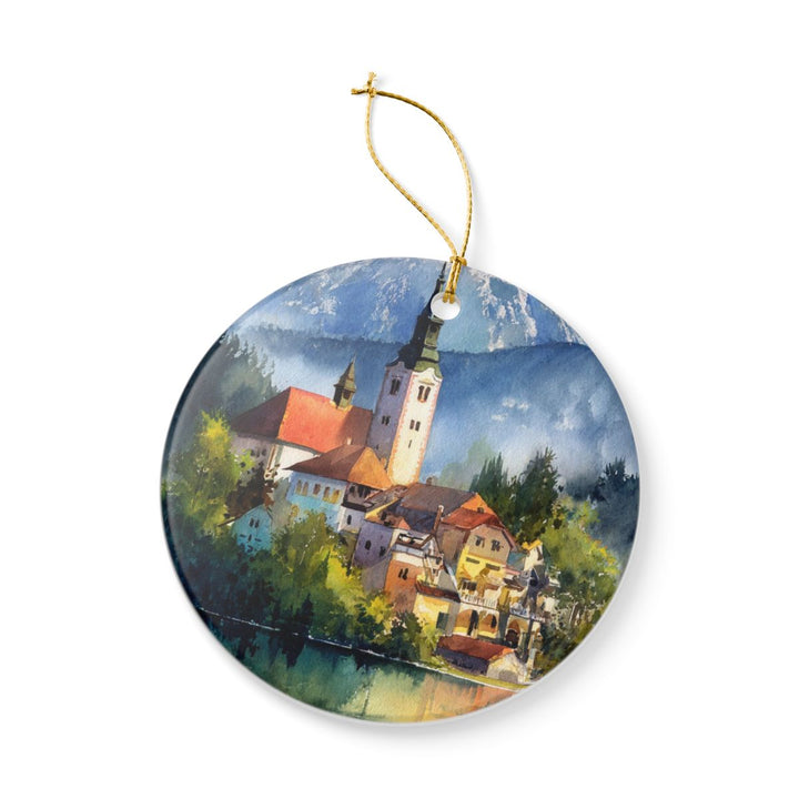 Lake Bled Slovenia Ornament: Unique Lake Bled Souvenir, Lake Bled Slovenia Xmas Decor, and Authentic Lake Bled Gift
