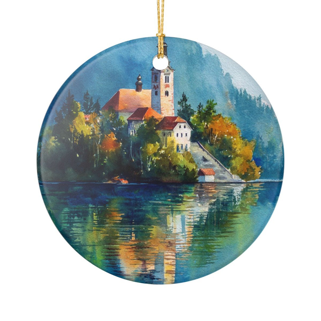 Lake Bled Slovenia Ornament: Unique Lake Bled Souvenir, Lake Bled Slovenia Xmas Decor, and Authentic Lake Bled Gift