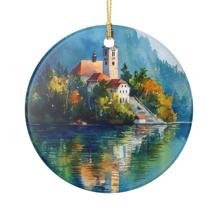 Lake Bled Slovenia Ornament: Unique Lake Bled Souvenir, Lake Bled Slovenia Xmas Decor, and Authentic Lake Bled Gift