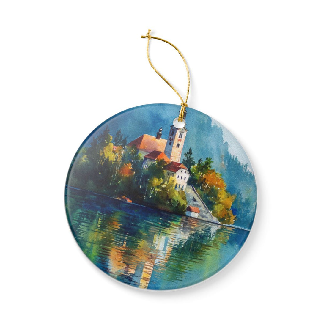 Lake Bled Slovenia Ornament: Unique Lake Bled Souvenir, Lake Bled Slovenia Xmas Decor, and Authentic Lake Bled Gift