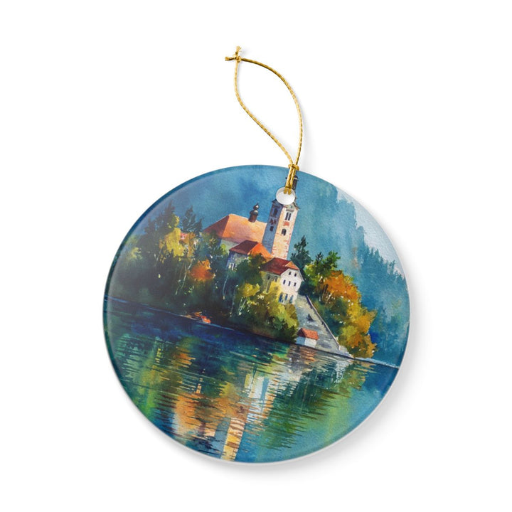Lake Bled Slovenia Ornament: Unique Lake Bled Souvenir, Lake Bled Slovenia Xmas Decor, and Authentic Lake Bled Gift