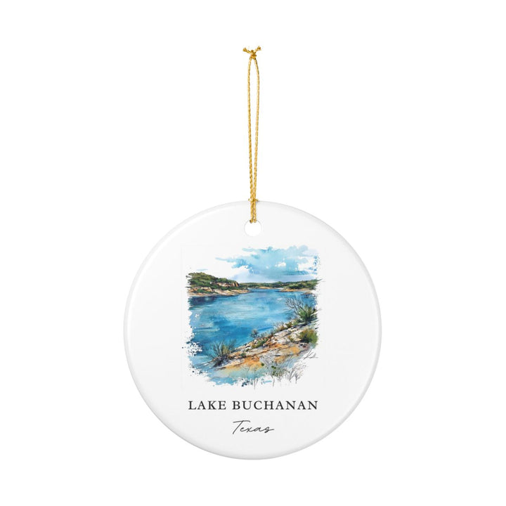 Lake Buchanan Texas USA Ornament: Unique Lake Buchanan Souvenir, Lake Buchanan Texas Xmas Decor, and Authentic Lake Buchanan Gift