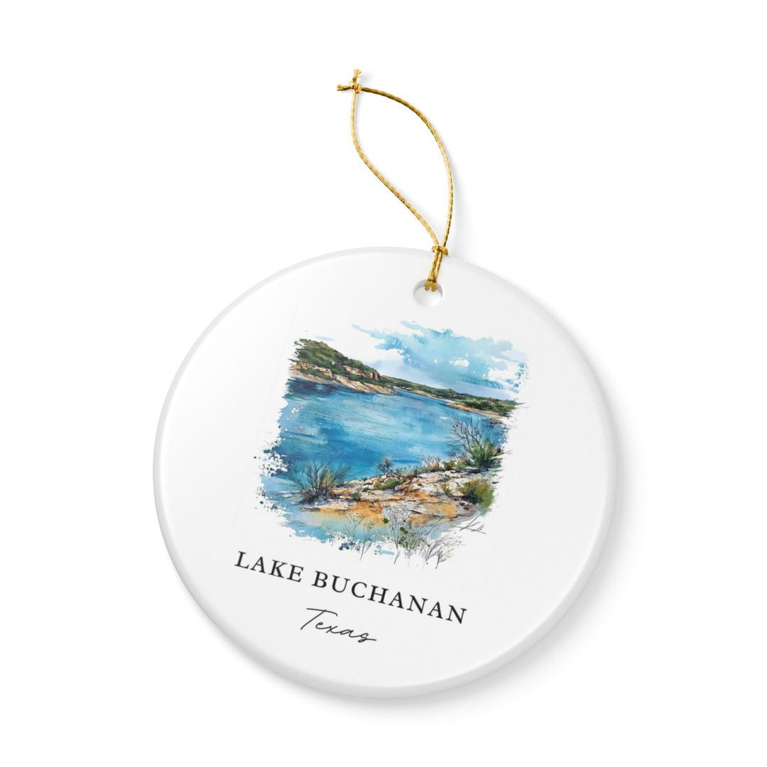 Lake Buchanan Texas USA Ornament: Unique Lake Buchanan Souvenir, Lake Buchanan Texas Xmas Decor, and Authentic Lake Buchanan Gift