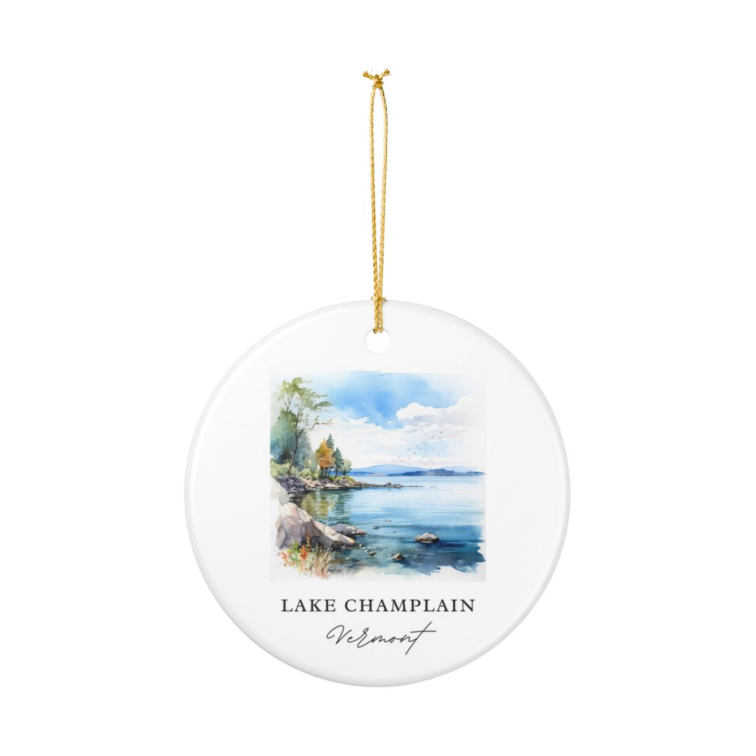 Lake Champlain Vermont Ornament: Unique Lake Champlain Vermont Souvenir, Lake Champlain Vermont Xmas Decor, and Authentic Lake Champlain Vermont Gift