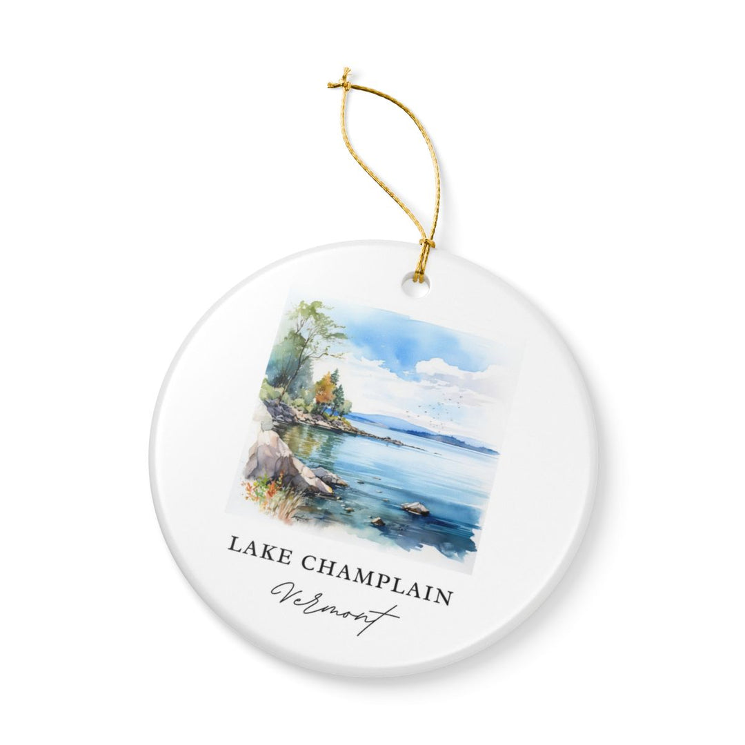 Lake Champlain Vermont Ornament: Unique Lake Champlain Vermont Souvenir, Lake Champlain Vermont Xmas Decor, and Authentic Lake Champlain Vermont Gift