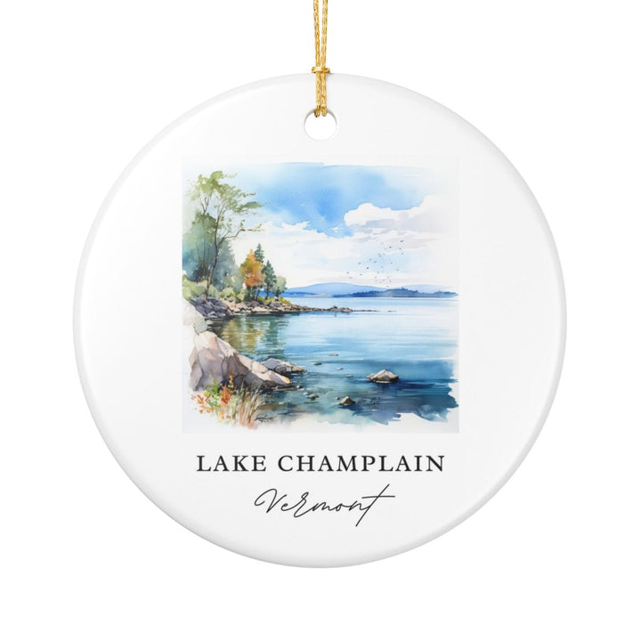 Lake Champlain Vermont Ornament: Unique Lake Champlain Vermont Souvenir, Lake Champlain Vermont Xmas Decor, and Authentic Lake Champlain Vermont Gift