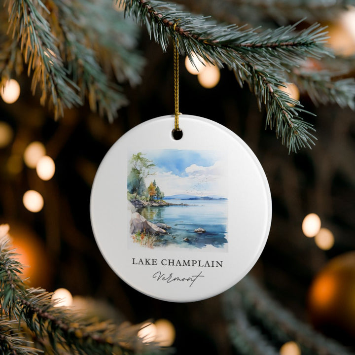 Lake Champlain Vermont Ornament: Unique Lake Champlain Vermont Souvenir, Lake Champlain Vermont Xmas Decor, and Authentic Lake Champlain Vermont Gift