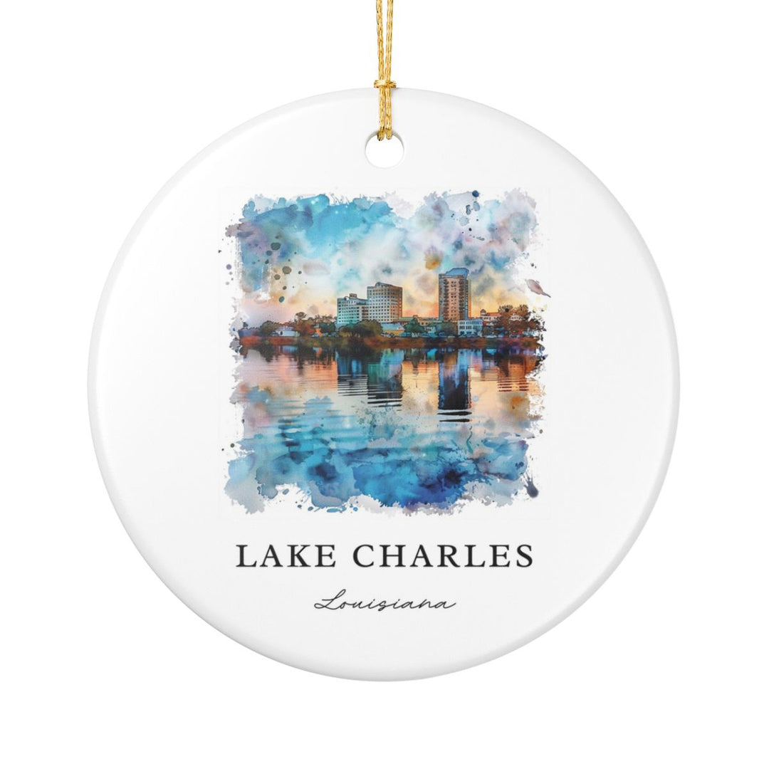 Lake Charles Louisiana Ornament: Unique Lake Charles Louisiana Souvenir, Lake Charles Louisiana Xmas Decor, and Authentic Lake Charles Louisiana Gift