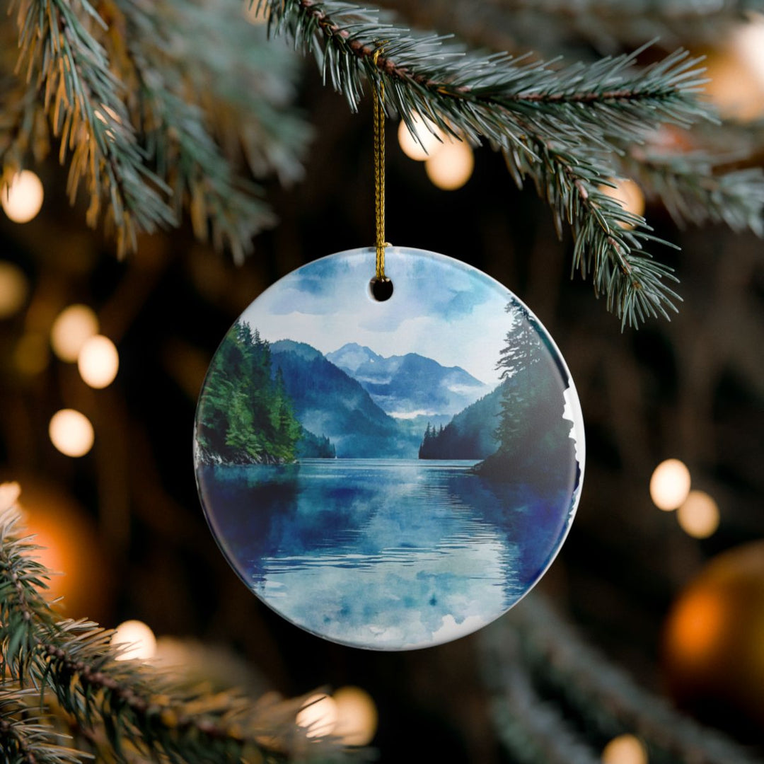 Lake Crescent Washington Ornament: Unique Lake Crescent Souvenir, Lake Crescent Washington Xmas Decor, and Authentic Lake Crescent Gift