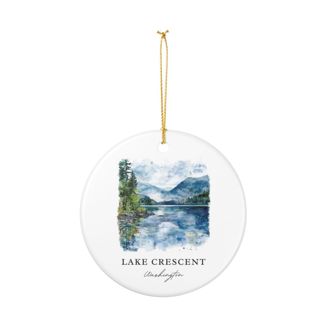 Lake Crescent Washington USA Ornament: Unique Lake Crescent Souvenir, Lake Crescent Washington Xmas Decor, and Authentic Lake Crescent Gift