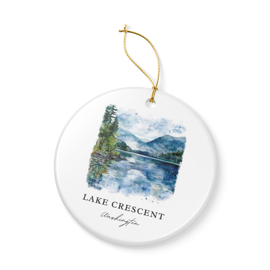 Lake Crescent Washington USA Ornament: Unique Lake Crescent Souvenir, Lake Crescent Washington Xmas Decor, and Authentic Lake Crescent Gift