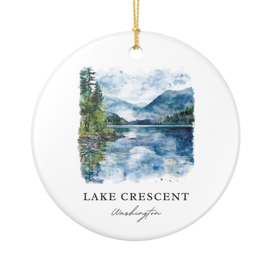 Lake Crescent Washington USA Ornament: Unique Lake Crescent Souvenir, Lake Crescent Washington Xmas Decor, and Authentic Lake Crescent Gift