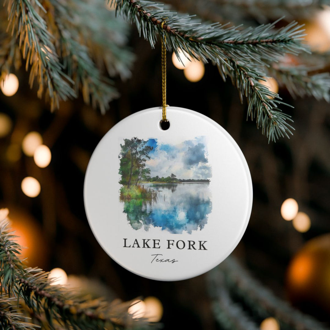 Lake Fork Texas USA Ornament: Unique Lake Fork Souvenir, Lake Fork Texas Xmas Decor, and Authentic Lake Fork Gift