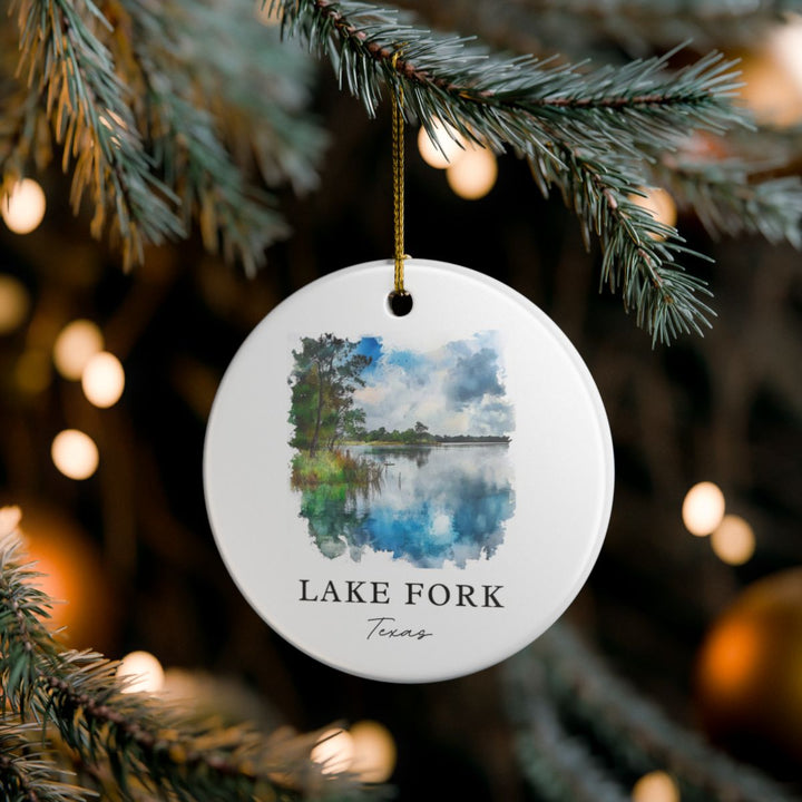 Lake Fork Texas USA Ornament: Unique Lake Fork Souvenir, Lake Fork Texas Xmas Decor, and Authentic Lake Fork Gift