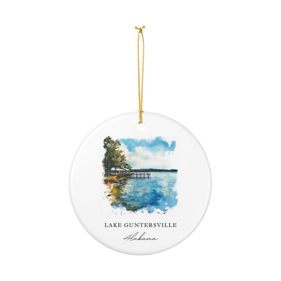Lake Guntersville Alabama USA Ornament: Unique Lake Guntersville Souvenir, Lake Guntersville Alabama Xmas Decor, and Authentic Lake Guntersville Gift