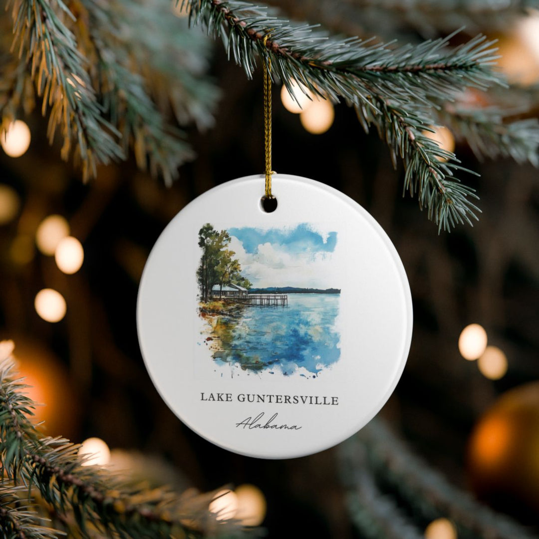 Lake Guntersville Alabama USA Ornament: Unique Lake Guntersville Souvenir, Lake Guntersville Alabama Xmas Decor, and Authentic Lake Guntersville Gift