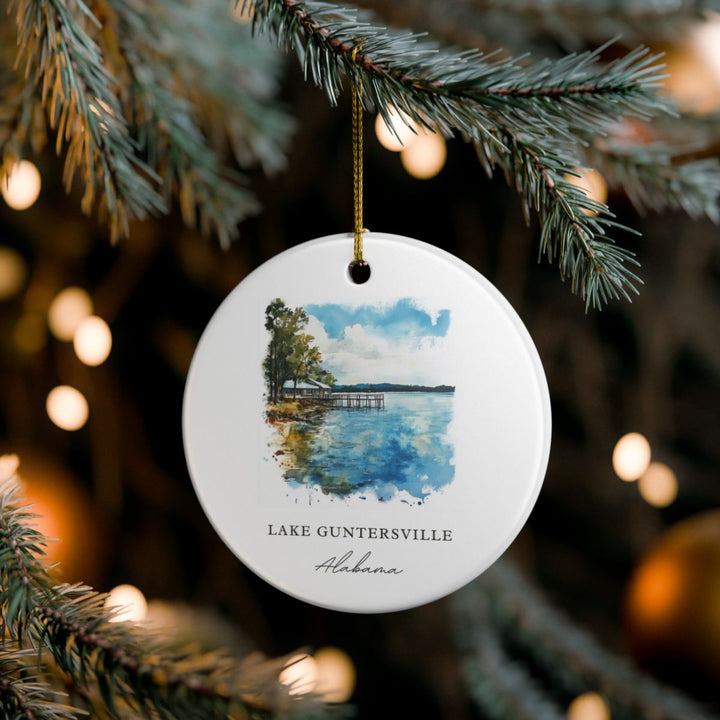 Lake Guntersville Alabama USA Ornament: Unique Lake Guntersville Souvenir, Lake Guntersville Alabama Xmas Decor, and Authentic Lake Guntersville Gift