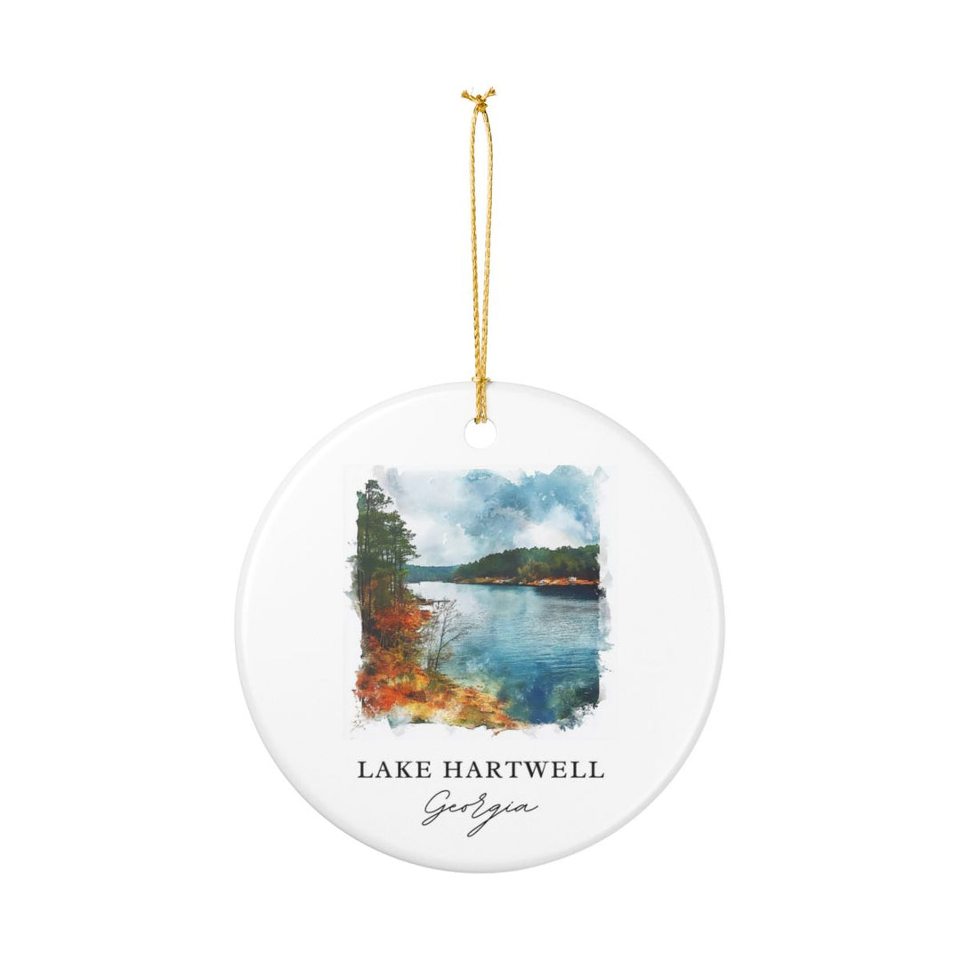 Lake Hartwell Georgia USA Ornament: Unique Lake Hartwell Souvenir, Lake Hartwell Georgia Xmas Decor, and Authentic Lake Hartwell Gift