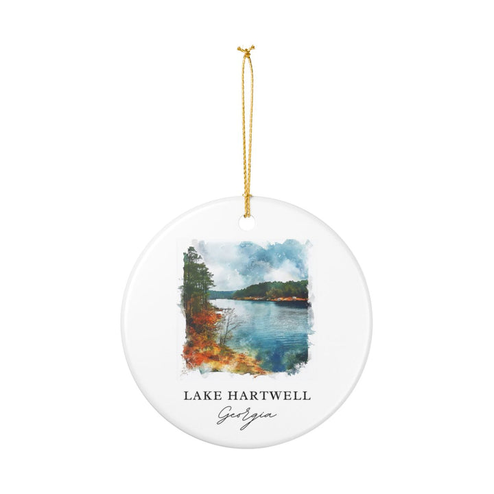 Lake Hartwell Georgia USA Ornament: Unique Lake Hartwell Souvenir, Lake Hartwell Georgia Xmas Decor, and Authentic Lake Hartwell Gift