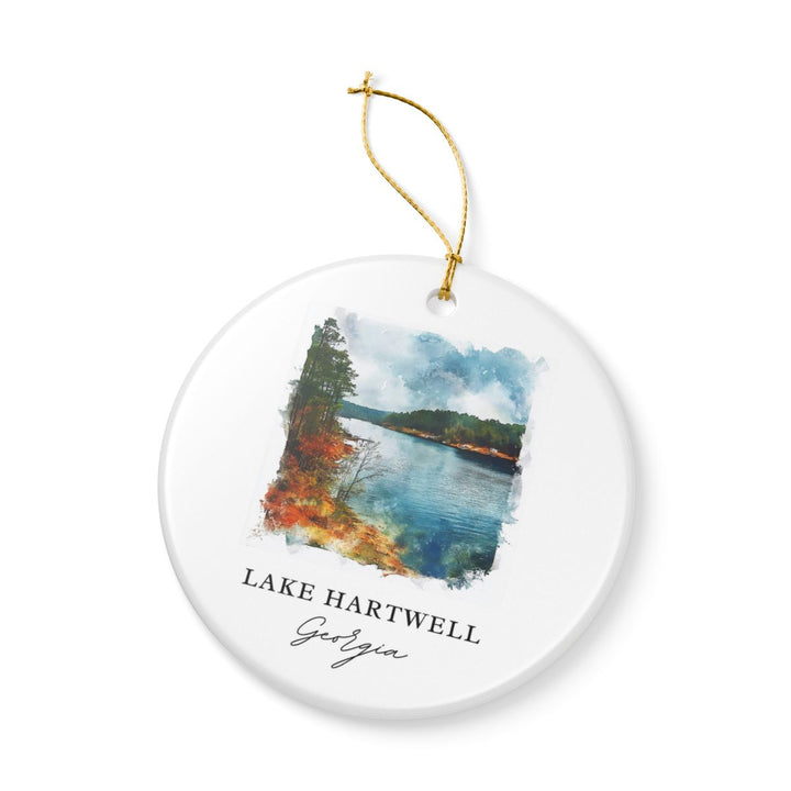 Lake Hartwell Georgia USA Ornament: Unique Lake Hartwell Souvenir, Lake Hartwell Georgia Xmas Decor, and Authentic Lake Hartwell Gift