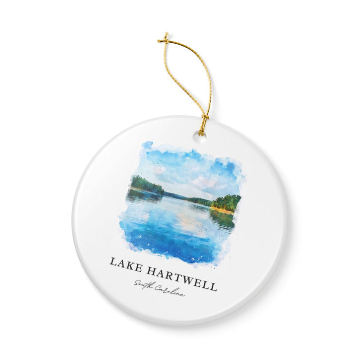 Lake Hartwell South Carolina Ornament: Unique Lake Hartwell Souvenir, Lake Hartwell South Carolina Xmas Decor, and Authentic Lake Hartwell Gift
