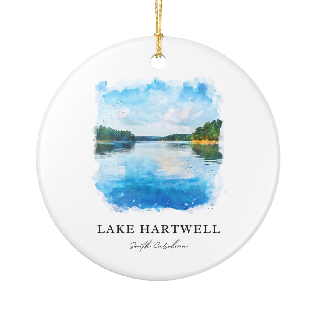 Lake Hartwell South Carolina Ornament: Unique Lake Hartwell Souvenir, Lake Hartwell South Carolina Xmas Decor, and Authentic Lake Hartwell Gift